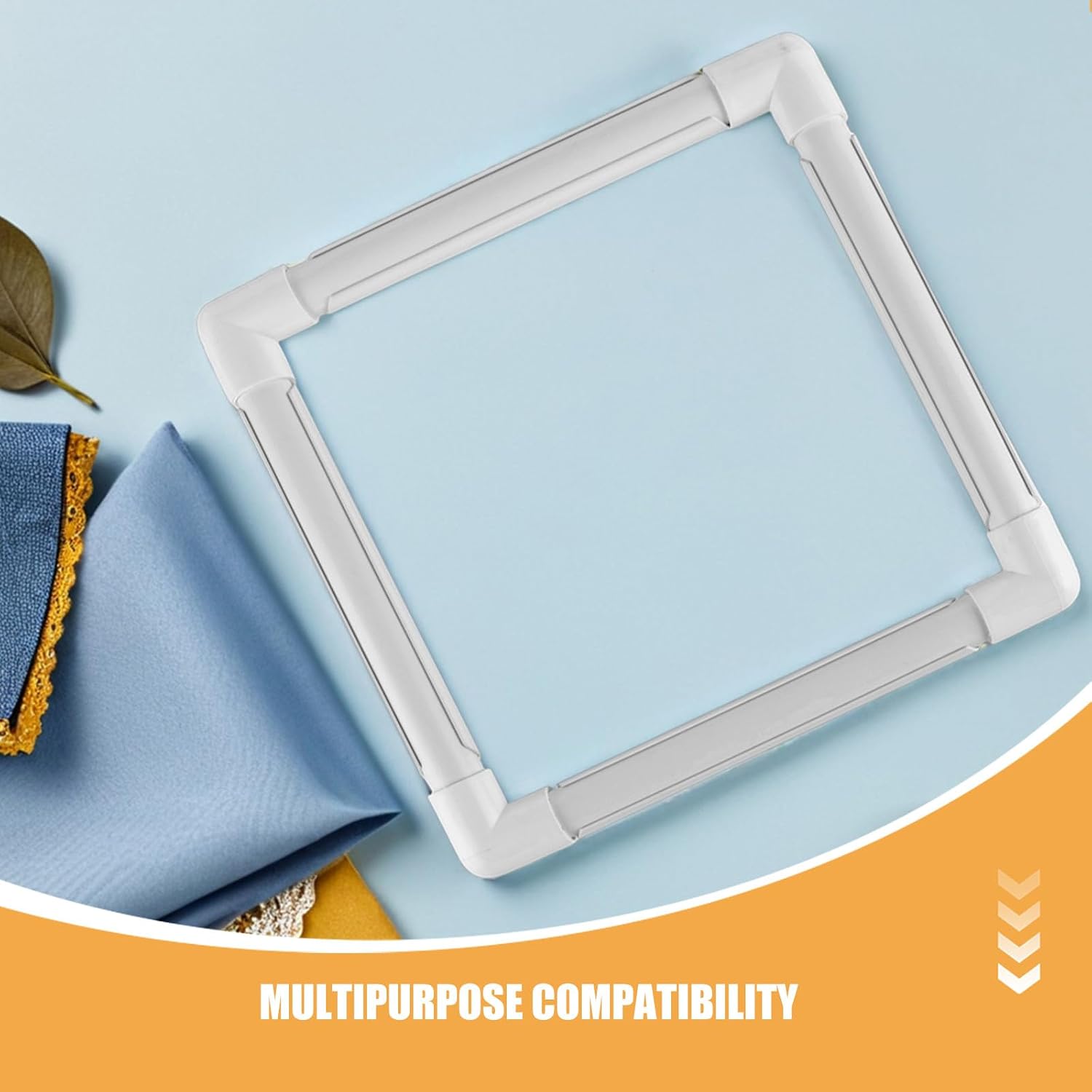 TOMETURE 2pcs Embroidery Hoop Snap Frame - Plastic Cross Stitch Frame - 11x11 Square Embroidery Hoops - DIY Sewing Tools for Quilting, Needlepoint, and Silk Painting