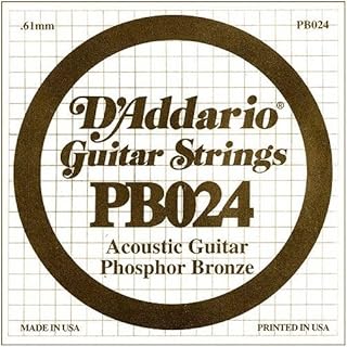 D'Addario PB024 Phosphor Bronze Wound Acoustic Guitar Single String.024