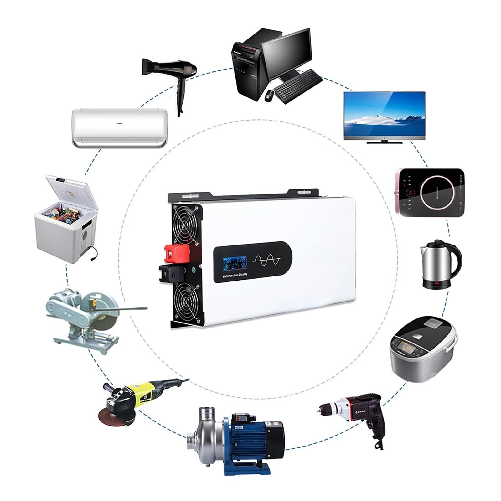 Caricabatterie Portatile Con Inverter A Onda Sinusoidale Pura. Invertitori For Auto Alimentazione Solare Off Grid Alta Efficienza E Praticità(10000W Remote,72V,50Hz)