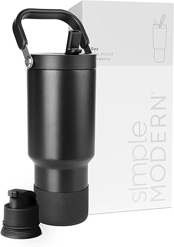 Miniatura 29 de Simple Modern Trek Pivot | Vaso con tapa abatible y popote de 30oz con asa | Botella de agua y bota | Popotes y tapas de chupito intercambiables |