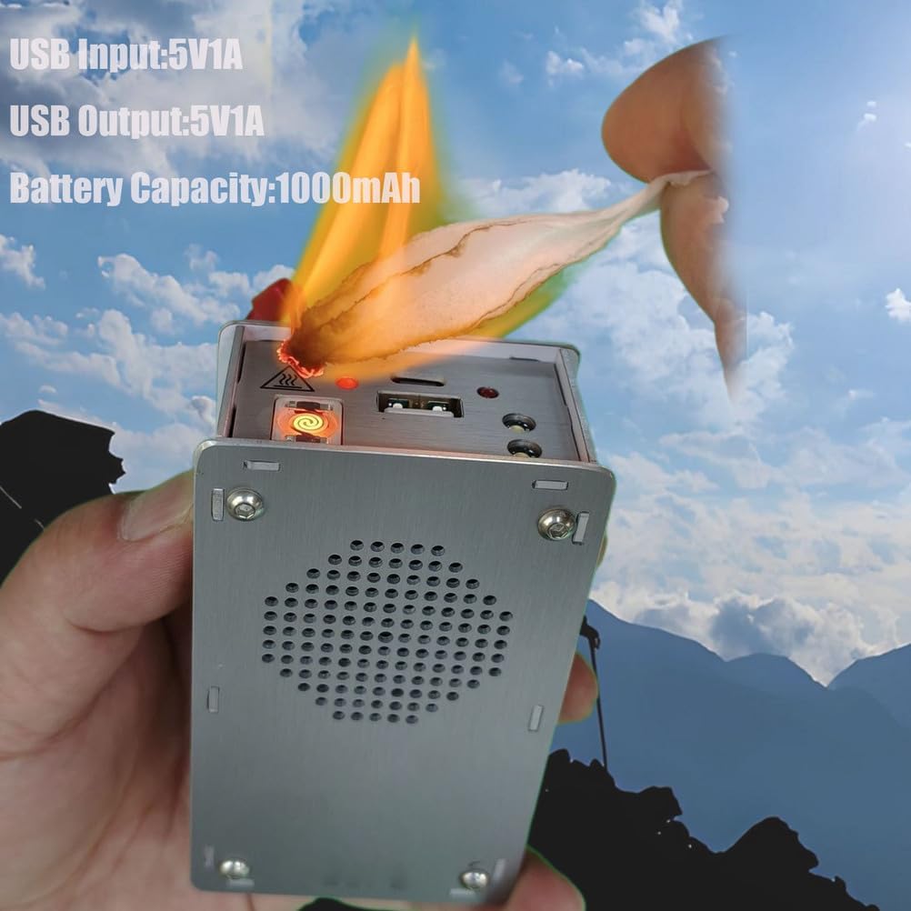 Portable High Power Hand Crank Generator 1000Mah Mini Emergency Power Supply Equipped with LED Lighting for Outdoor Camping, Hiking, Emergency Charging