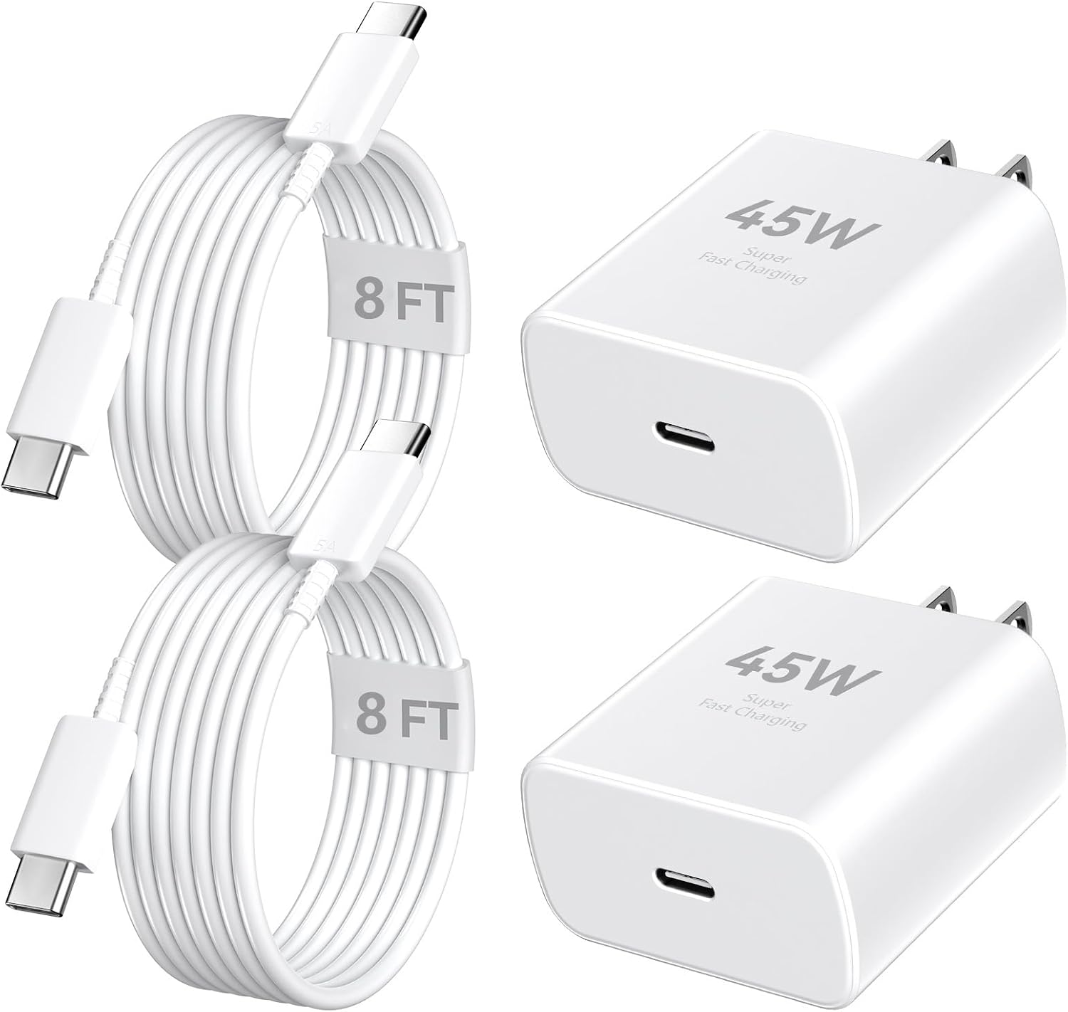 Phone 17 16 Pro Max Charger Fast Charging, 45W Super Fast USB C Charger Block with 8FT Charging Cable for 17 16 Pro Max/17 16Pro/16 Plus,15 Pro Max/15 Pro/15, Android Phone