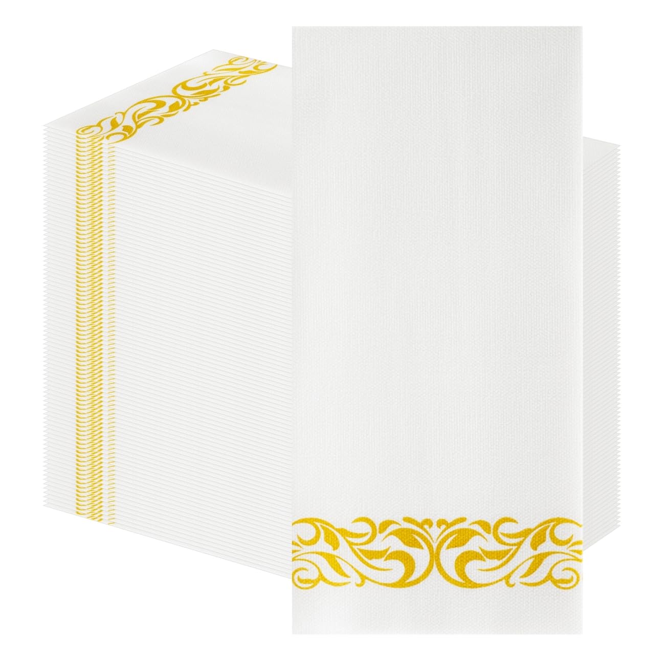 Confezione da 100 tovaglioli vintage barocchi effetto lino, 30 x 43 cm, tovaglioli testurizzati di alta qualità per eleganti tavoli