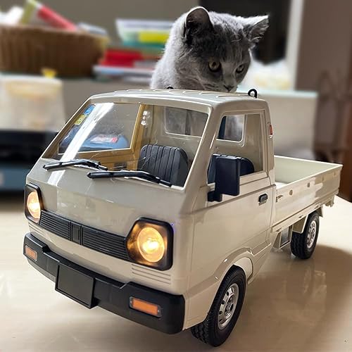 Miniatura 7 de WPL D12 RC Car 110 RC Drift Car RTR Auto de control remoto, Kei Truck Crawler Off Road 2.4G con dirección proporcional del acelerador 260 motor de