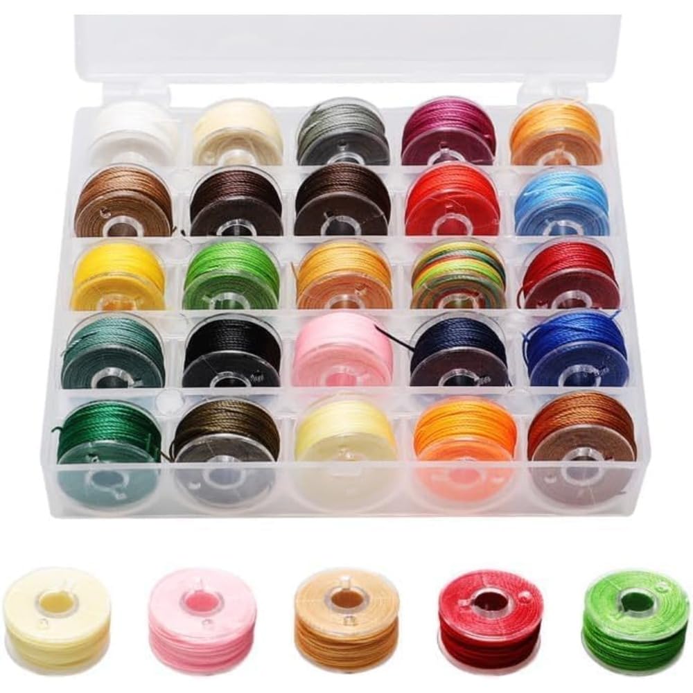25 Spools Waxed Cotton Cord (0.5mm) - Coloured Jewellery Thread for Bracelets & Crafts - Waxed Ribbon Cord UK - 25 Assorted Colours