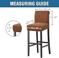 Vista 2 de H.VERSAILTEX Funda elástica 100% impermeable para taburete de bar, funda para silla de pub, funda para taburete de mostrador, para comedor