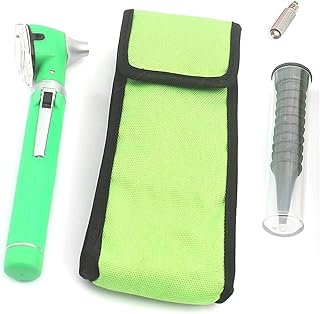 PRECISE CANADA: New Mini Fiber Optic Otoscope Green (Pocket Size) ENT Diagnostic Set + 1 Extra Free Bulb New