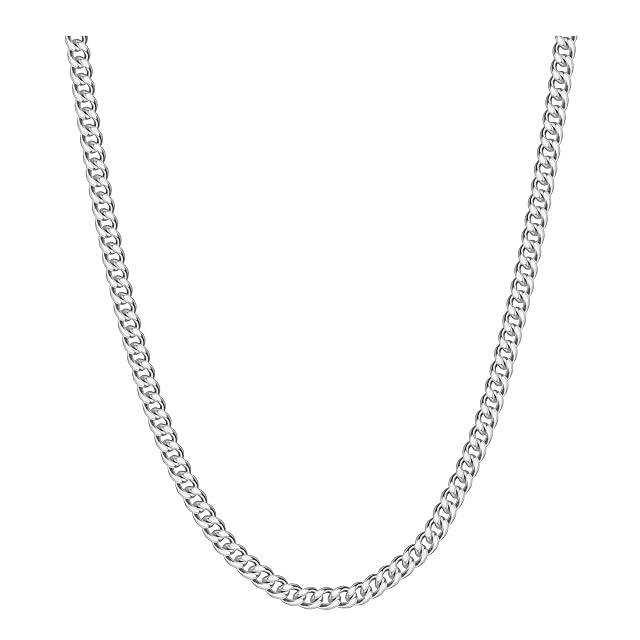 Reoxvo Mens Gifts Cuban Link Chain for Men Stainless Steel Mens Necklaces 5mm Neck Chains Accessories Jewelry for