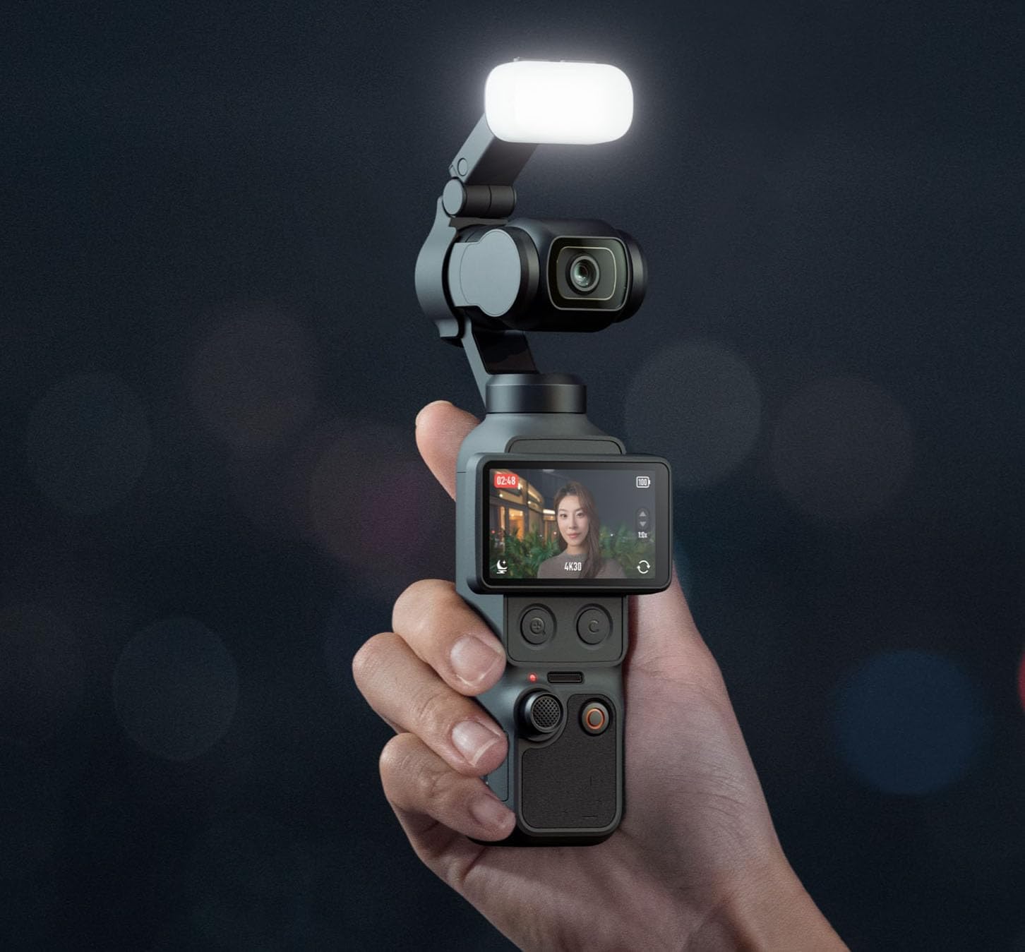 Original Filling Light Compatible for DJI Osmo Pocket 4 Fill Light, with One-Touch Lighting, for More Stunning Selfies