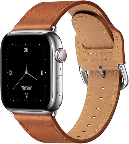 POWER PRIMACY - Correas de cuero de grano compatibles con Apple iWatch Series 87654SE de 1.491.571.651.731.771.92 pulgadas (38404142444549 mm) para