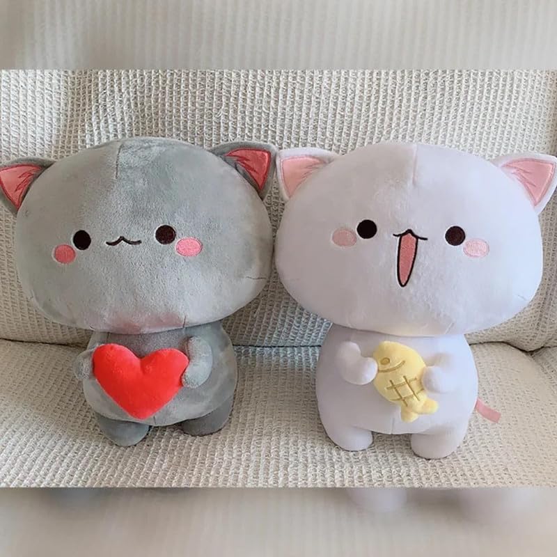 Image of Peach Cat Plush Cat Toy - Soft & Cuddly Peach Goma Stuffed Animal for Kids & Adults - Peach Plush