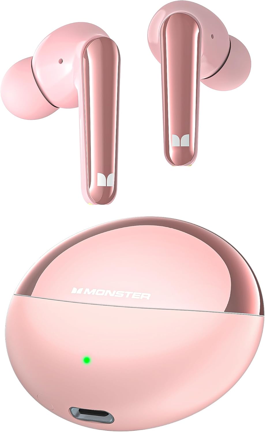 Monster N-Lite 203 AirLinks Wireless Earbuds, Bluetooth Headphones with HiFi Stereo, 30H Playback, Type-C Charging, HD Clear Call, IPX6 Waterproof in-Ear Earbuds