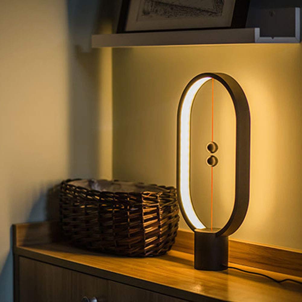 Lámpara Heng Balance - Ellipse, premiada a Nivel Mundial, con Interruptor magnético suspendido en el Aire, LED Alimentado por USB y ganadora del premi