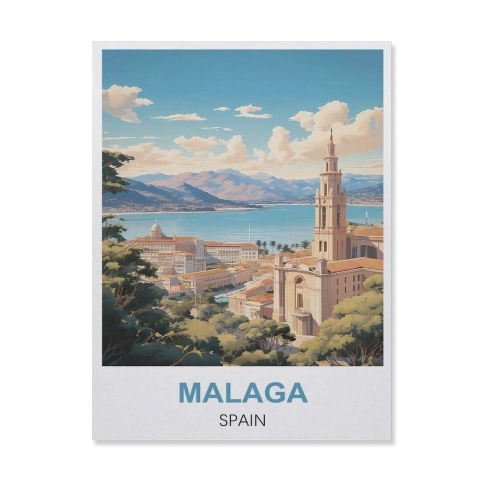 Funny Metal Tin Signs，Malaga Spain(20x30cm）