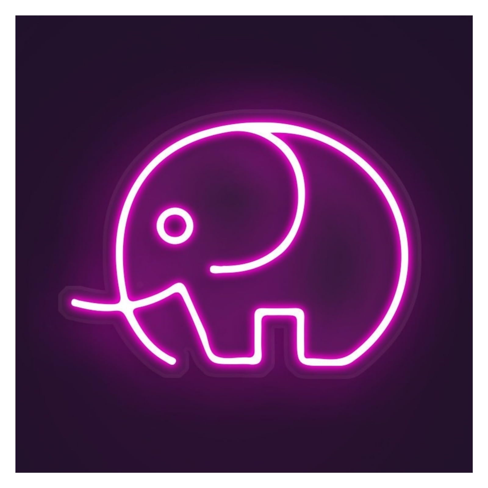 RONGCH Hanging Art Neon Signs Elephant Animal Neon Sign, Suitable for Bedroom Decor with Brightness Adjustable 30cm(E)