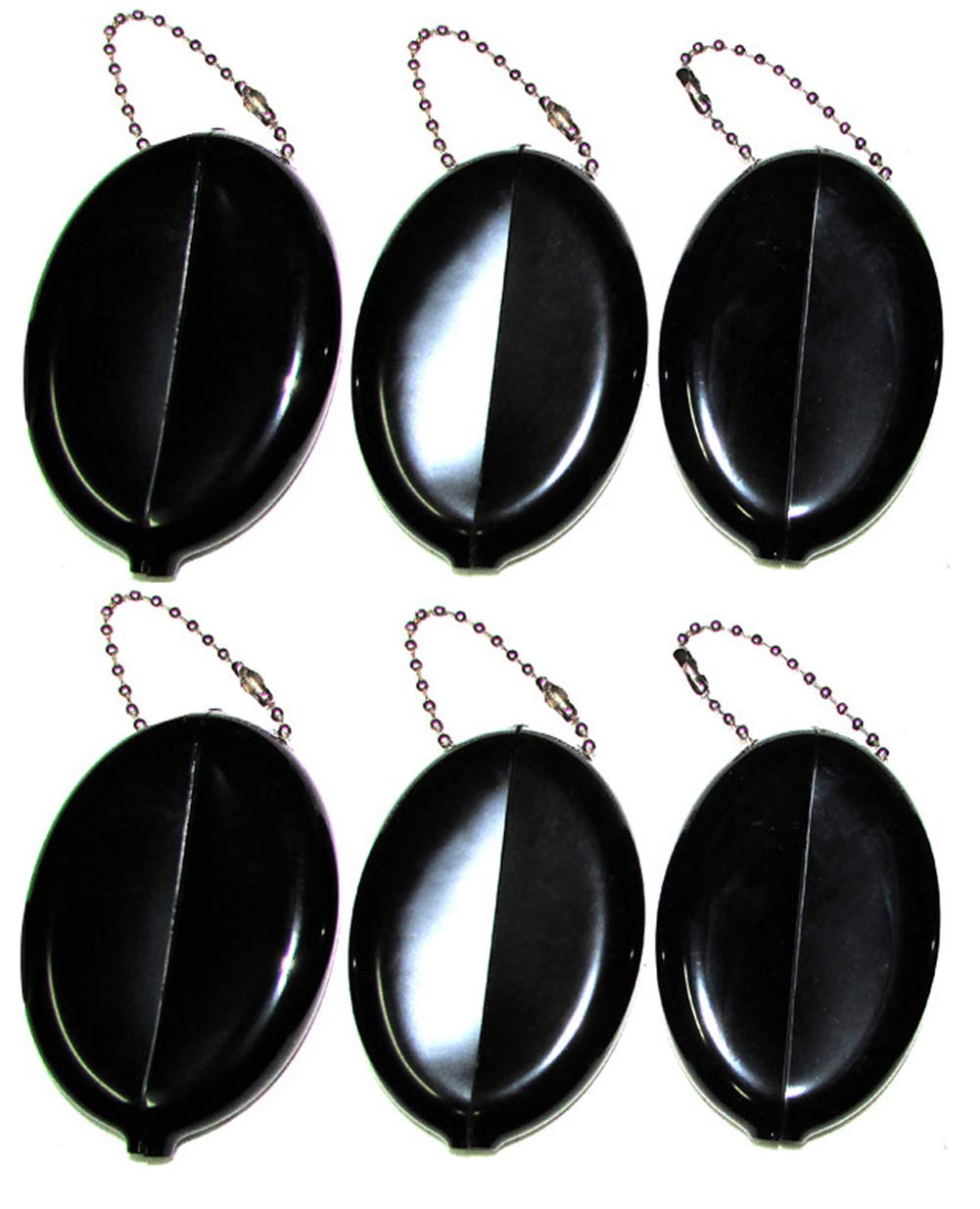 NPGD Oval Squeeze Coin Purses 6 Units | Made in USA | Holds Change - Keys - small items