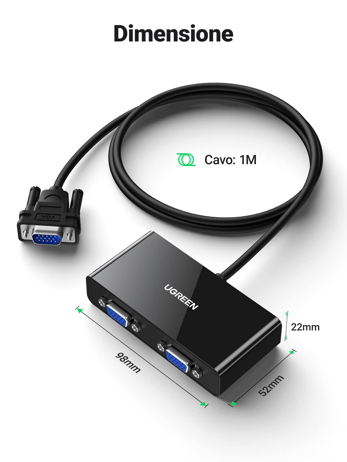 Spliter Ugreen VGA (M) a 2 VGA (F)