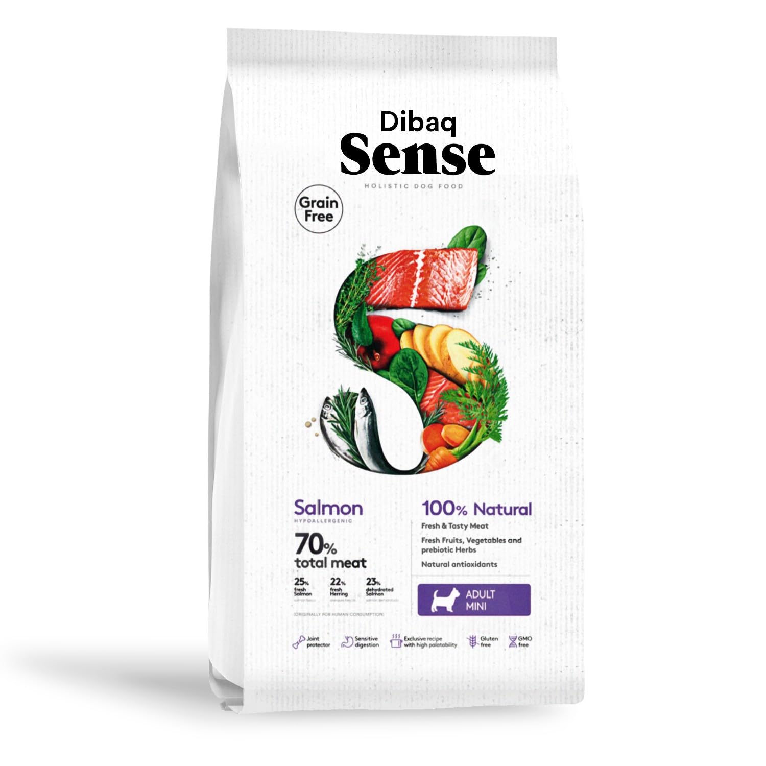 Dibaq Sense Grain Free Salmón Mini, 2 kg | Alimento para perros