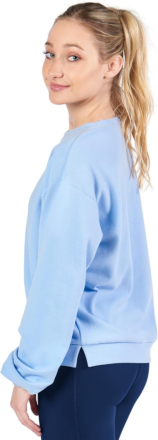 CERTO NHL Women's Long Sleeve Crewneck Tee, Pullover Game Day Top, Lightweight Cotton Blend, Relaxed Fit, Casual Wear