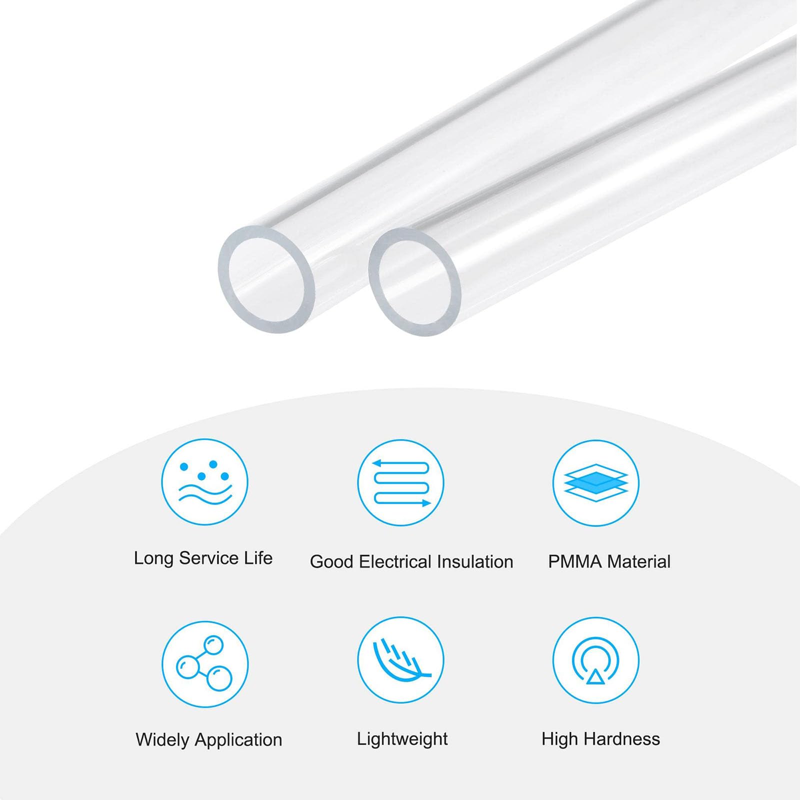 Tubo Acrilico Trasparente 16x20x305 Mm - Per Lampade, Acquari E Progetti Fai-Da-Te - Foto 3