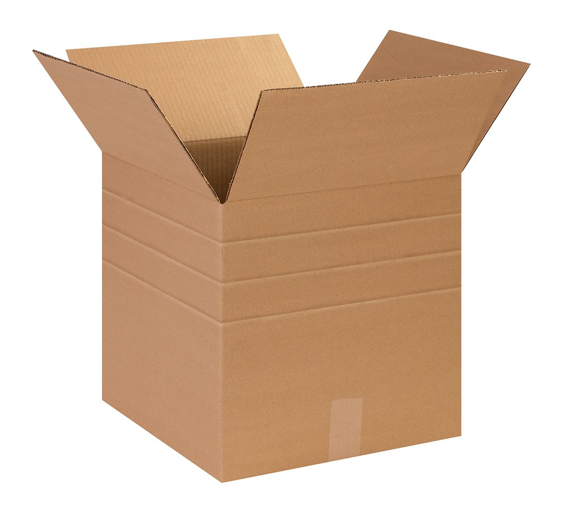 Aviditi MD141414 Multi-Depth Corrugated Cardboard Box 14" L x 14" W x 14" H, Kraft, for Shipping, Packing and Moving (Pack of 25)
