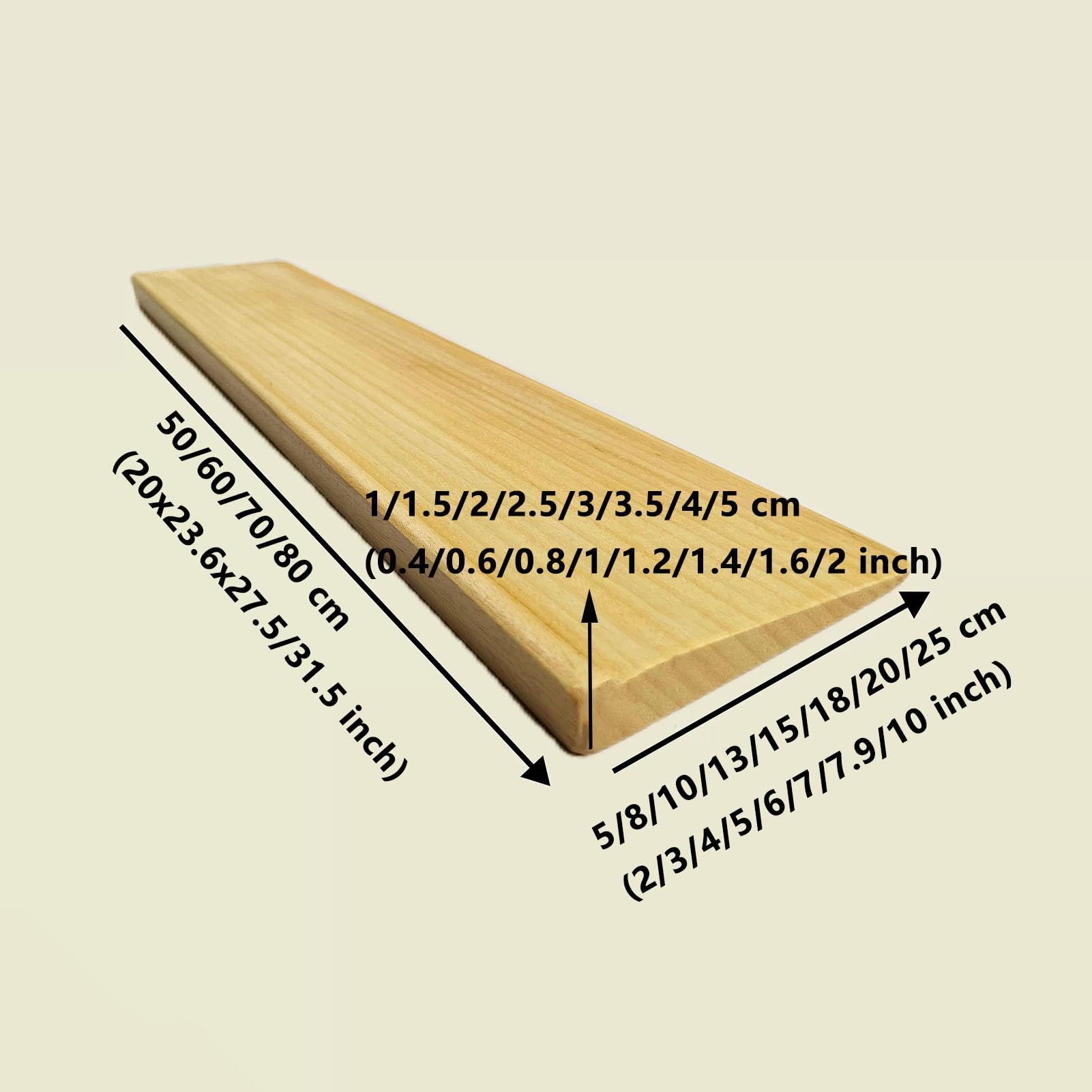 1-5 cm Drewniana Rampa Progowa do Schodów Domowych, Przenośna Rampa dla Wózków Inwalidzkich do Chodzików Wózków Skuterów Zamiatarki(80x20x4cm)
