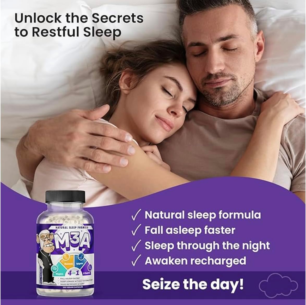 Sleep Support Formula - L-Threonate, Apigenin Melatonin, L-Theanine - 120 Capsules - 4-in-1 Non-Habit Forming Apigenin Supplement - Restful Nights and Refreshing Mornings - by Ginsipre Health