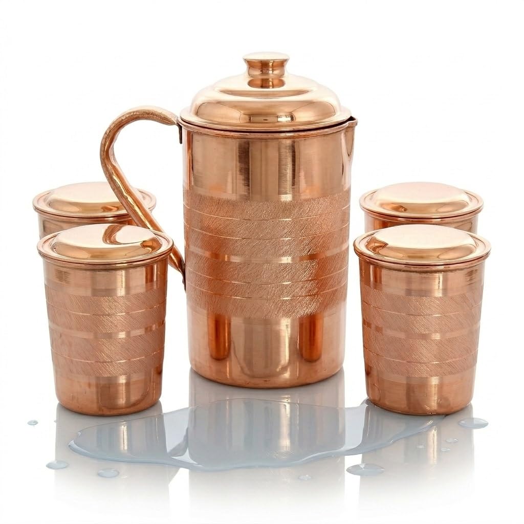 Ensemble pichet et verres en cuivre BRACOP carafe 1,5 L style Moscow Mule étanche