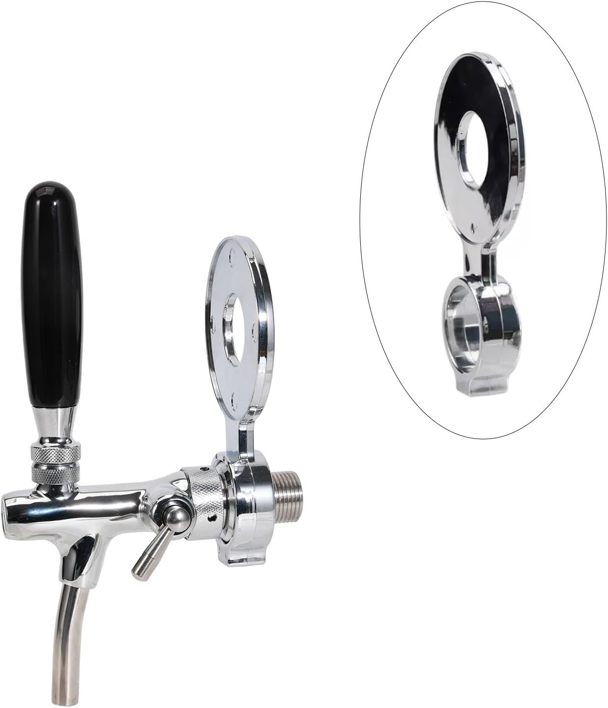 Chrome Plated Plastic Decal Holder for Homebrew Kegerator - 73mm Beer Tower Decal Holder - DIY Jockey Box - Available in 1, 2, or 3 pcs(1 pc)