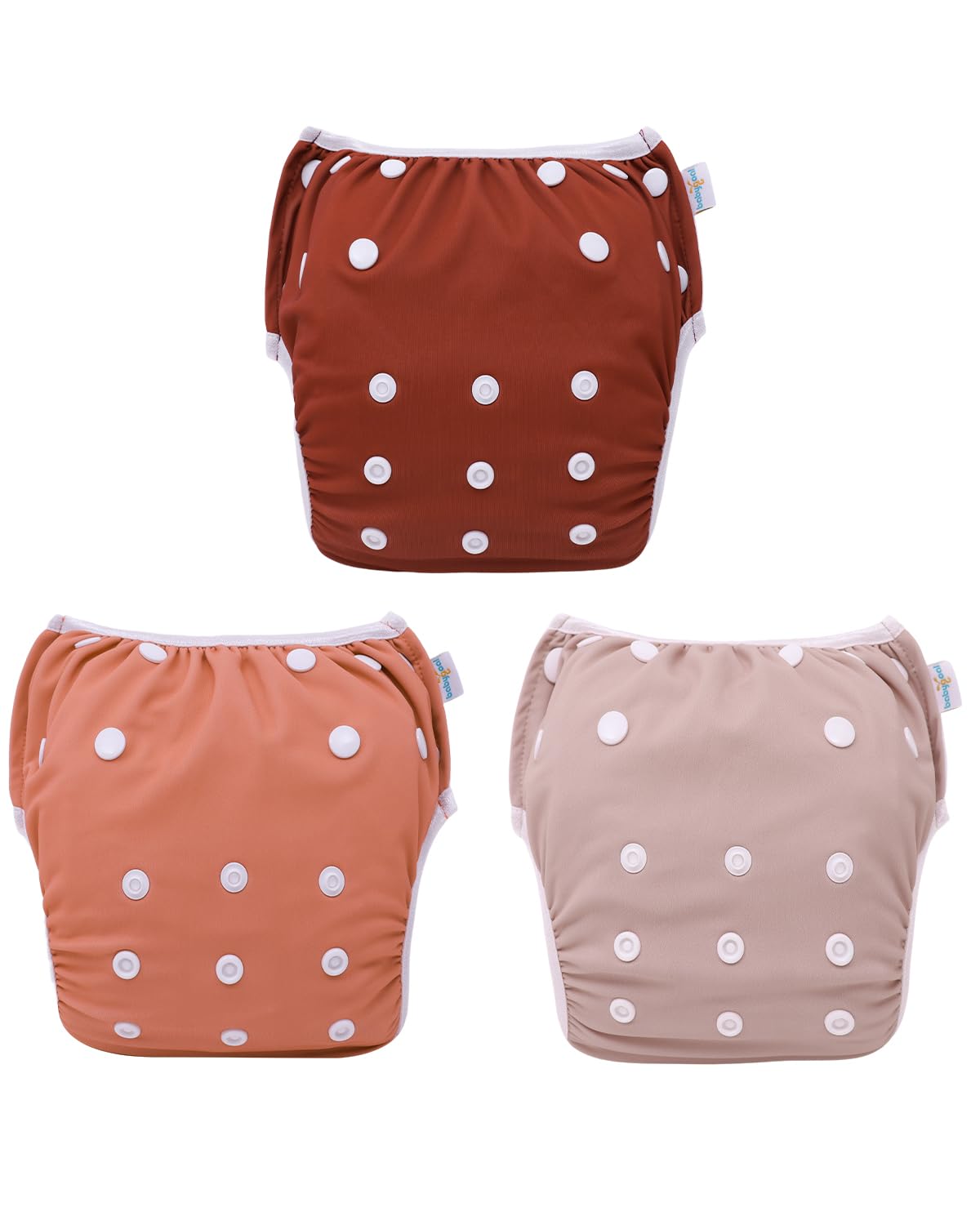 Babygoal Swim Diapers 3 Pack for 0-8M Newborn and Baby, Reusable Adjustable Washable for Swimming Lessons 3SD39-B