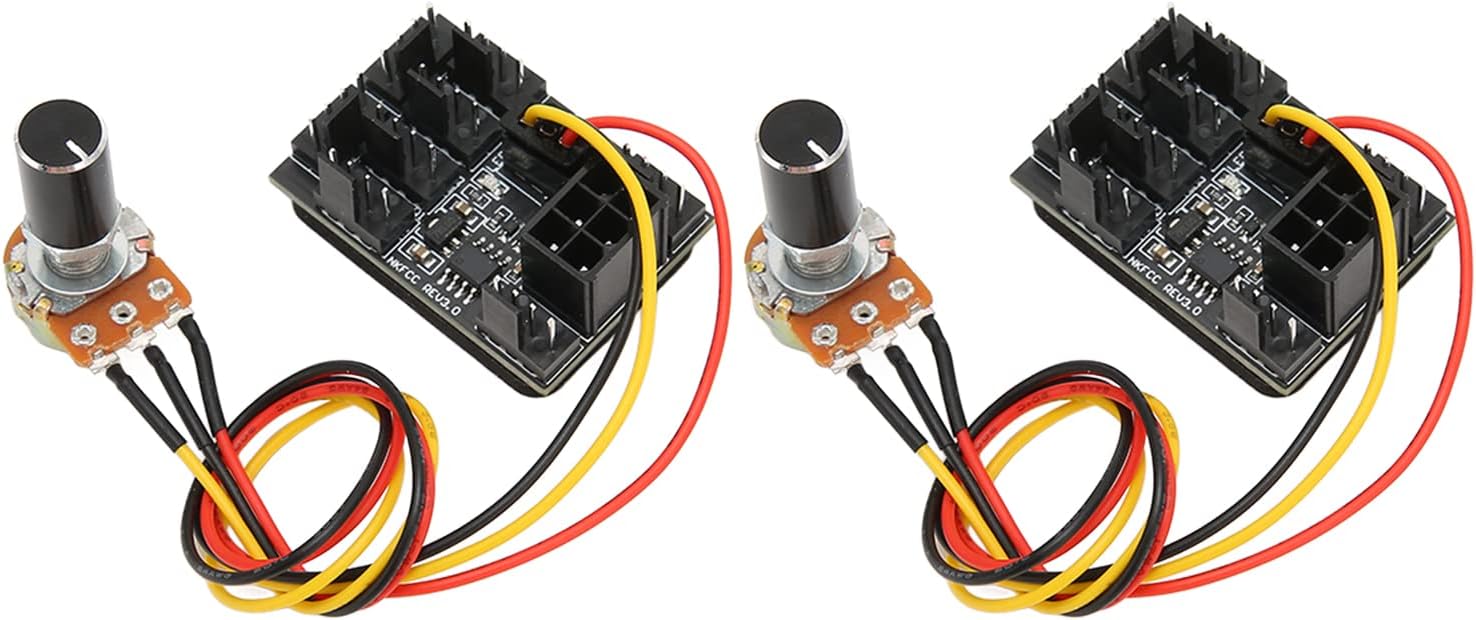 LBEC PC Fan Controller, 3 Pin 4 Pin PC Fan Hub 12V Speed Controller Potentiometer 30CM Cooling