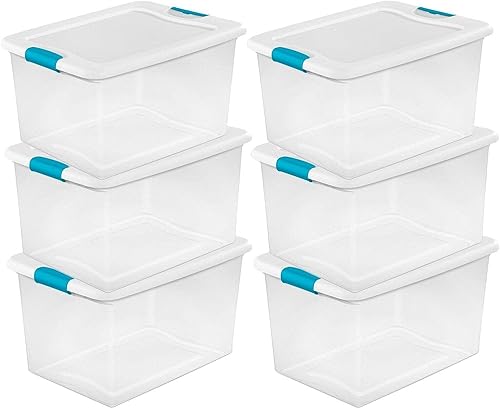 SverdloFG - Cajas de almacenamiento de plástico transparente con pestillos (paquete de 6 unidades)