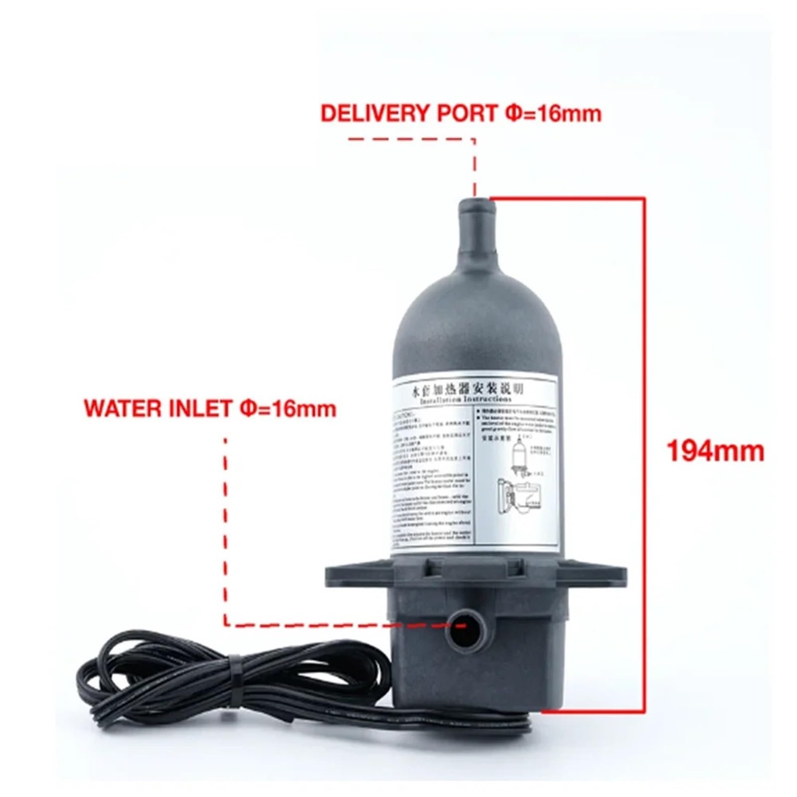 Czarny podgrzewacz wody z automatycznym obiegiem silnika dla generatora diesla 110V 120V 220V 500W 1000W 1500W 0,5KW 1KW 1,5KW 2KW(2000,240V)