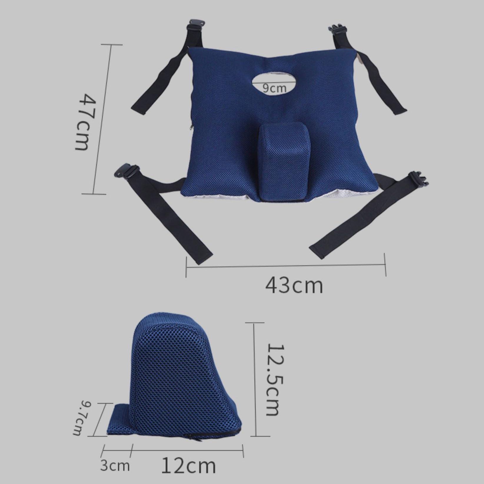 Respaldo y Soportes Laterales para Silla de Ruedas, con Fondo Antideslizante, Soporte Lateral para Protectores Laterales para Silla de Ruedas, cojín antiescaras para Silla de Ruedas, cojín de asient