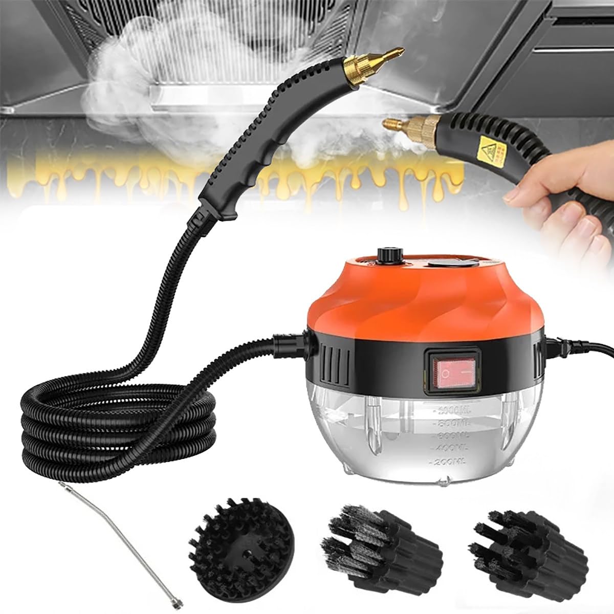 Nettoyeur Vapeur Haute Pression, Machine De Nettoyage à Vapeur Portable Pour Usage Domestique, Tissus D'Ameublement, Cuisine, Voiture, 6 Niveaux De Vapeur RéGlables, Anti-BrûLure à Sec,Orange Nettoyeur Vapeur Haute Pression, Machine De Nettoyage à Vapeur Portable Pour Usage Domestique, Tissus D'Ameublement, Cuisine, Voiture, 6 Niveaux De Vapeur RéGlables, Anti-BrûLure à Sec,Orange