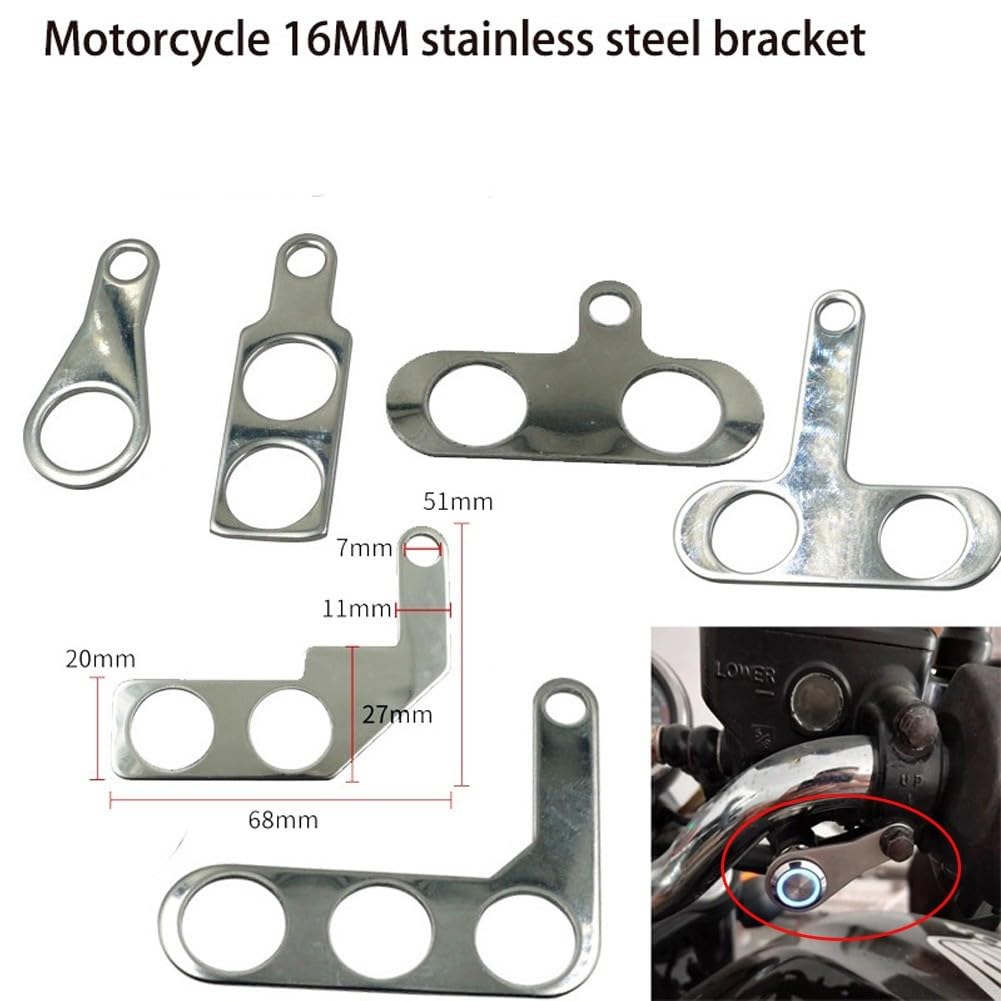 Staffa montaggio interruttore moto acciaio 16 mm impermeabile
