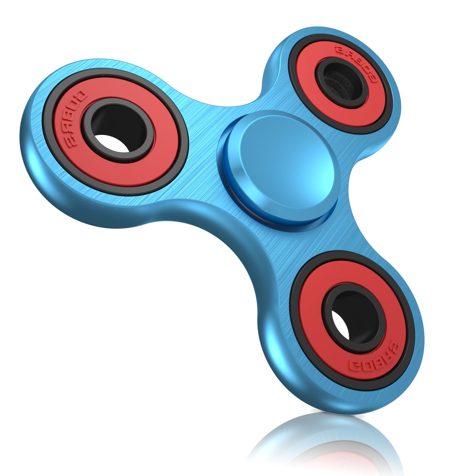 VofolenFidget Spinner Fidget Toy Stainless Steel Metal Bearing High Speed 3-6 Min Spins Hand Spinner Fidget Toys EDC ADHD Anxiety Stress Relief Tri Finger Fidget Spinners Sensory Toy Kids Adult-Blue