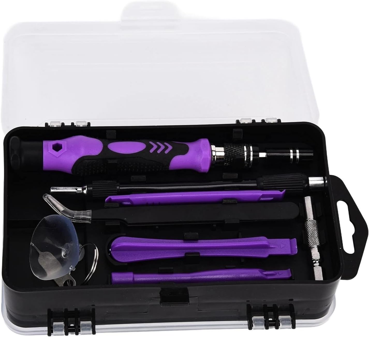 115-in-1 Electronics Repair Kit – Strong Magnetic Tips, Purple Handle(Purple)