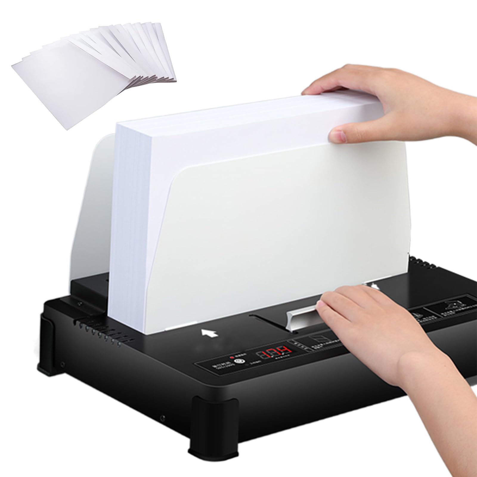 Bindownica termiczna, pojemność 550 arkuszy, urządzenie do topienia na gorąco z 50 okładkami, grubość wiązania 55 mm do dokumentów biznesowych w formacie A4/A5/listów