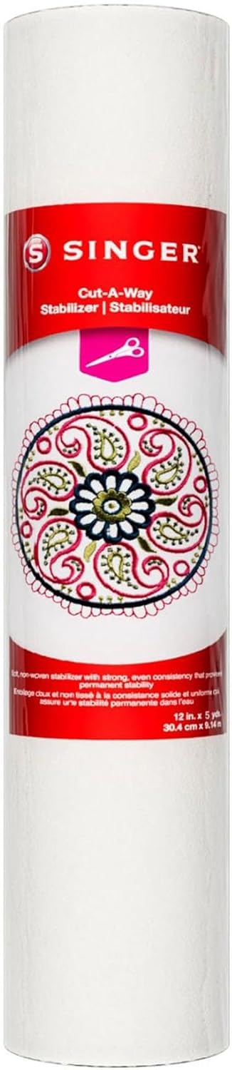Singer Aqua Magic Water-Soluble Embroidery Stabilizer | Soft, Fabric-Like Stabilizer that Fully Dissolves in Water | Perfect for Free Standing Lace, Appliqué, Cutwork & 3D Embroidery Designs