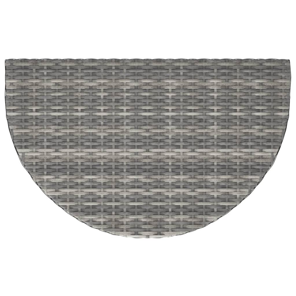 Tavolo da Giardino Grigio in Polyrattan per Balcone 80x50x75 cm | Ideale per pranzi all'aperto in terrazzo o veranda, questo tavolino in acciaio offre stabilità e stile moderno.