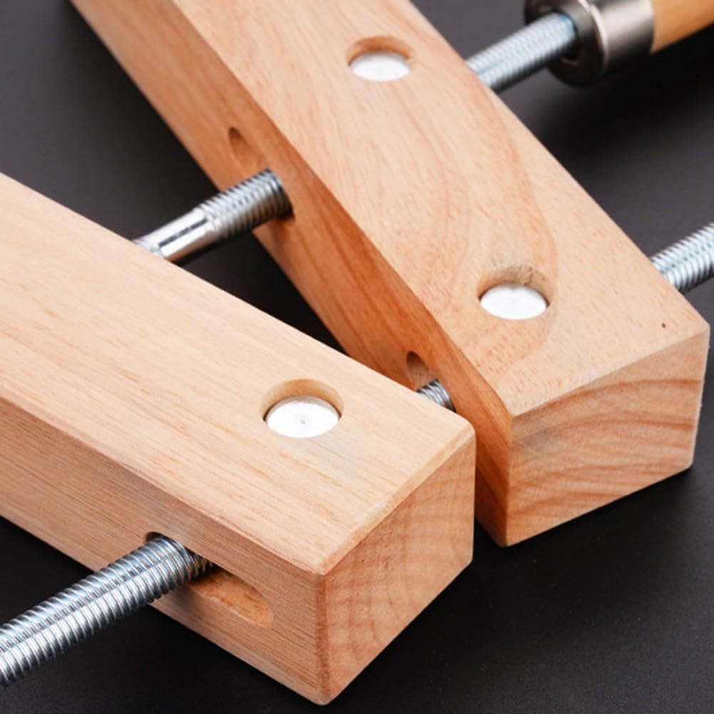 Pince à vis manuelle en bois, collier de serrage réglable avec viroles en acier pour une variété de projets de travail du bois (15,2 cm)