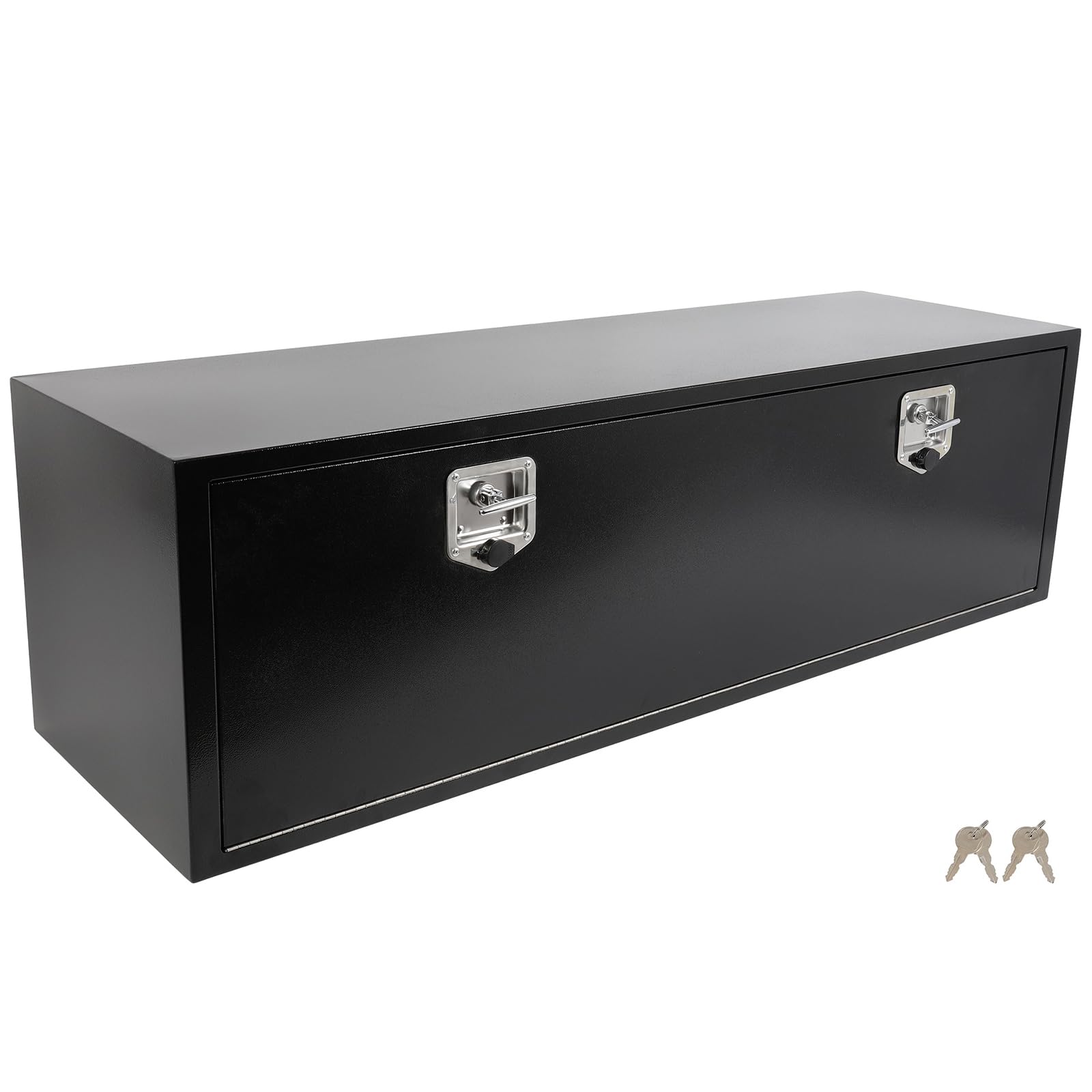 Photo 1 of ***DAMAGED - SEE NOTES/PICTURES*** SCITOO 60" Iron Truck Bed Tool Box,Heavy Duty Crossover Storage for Most Full Size Pickups,Lockable Weatherproof Chest,Fits 60"WX18"DX18"H Truck Beds,Easy Access to Load and Unload
