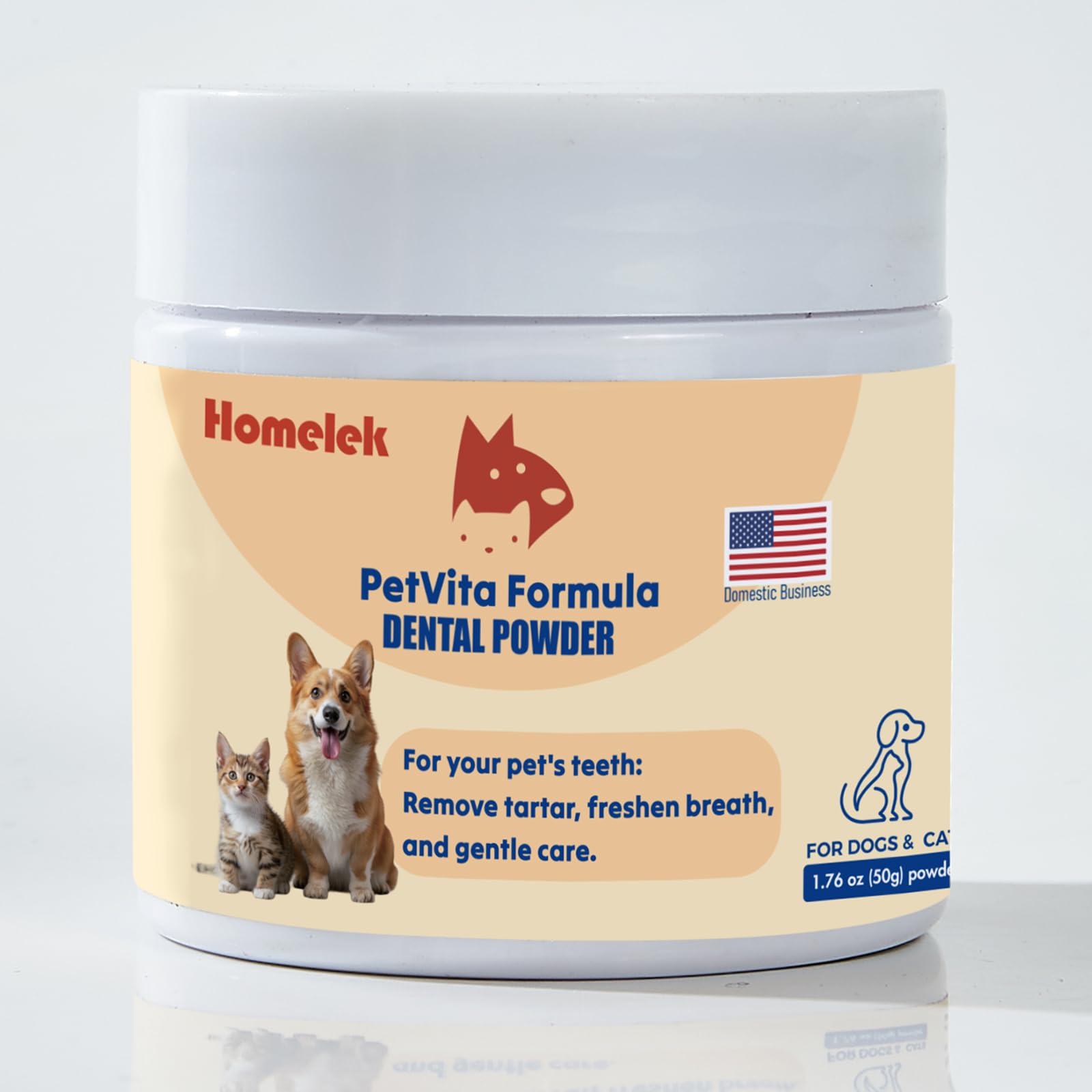 Dental Powder - Large Dog Breath Freshener, Teeth Cleaning, Solves Tartar &amp; Bad Breath for Dog and Cat.