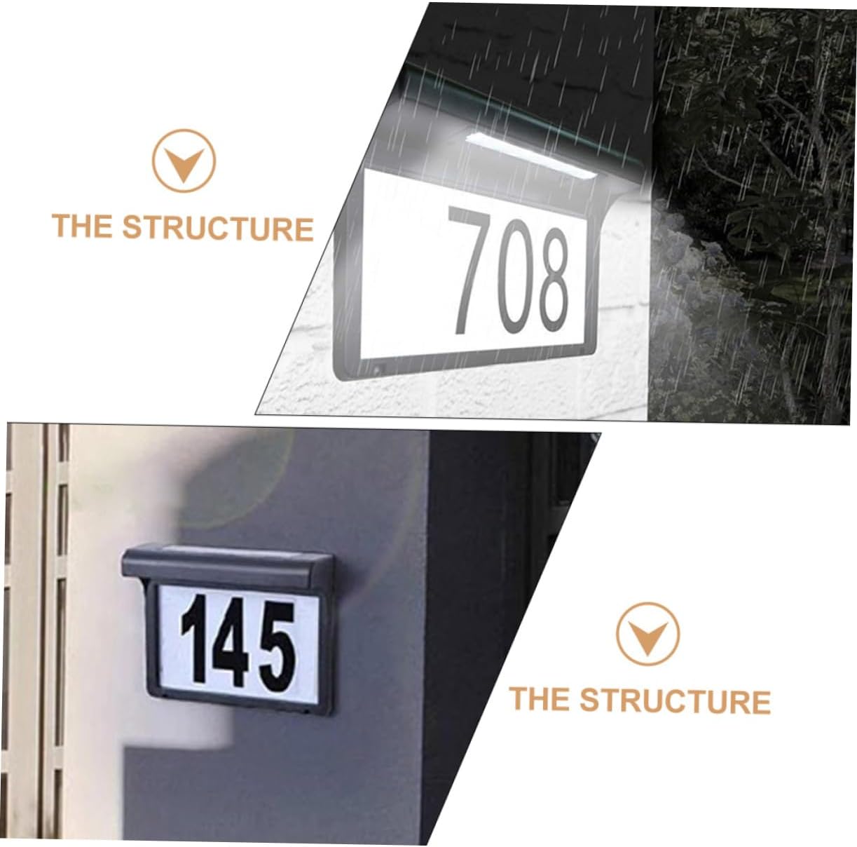LED Solar Address Sign Light Waterproof Wall-Mounted Door Number Light for Outdoor Use Energy Efficient Easy to Install Solar Powered House Numbers Lamp