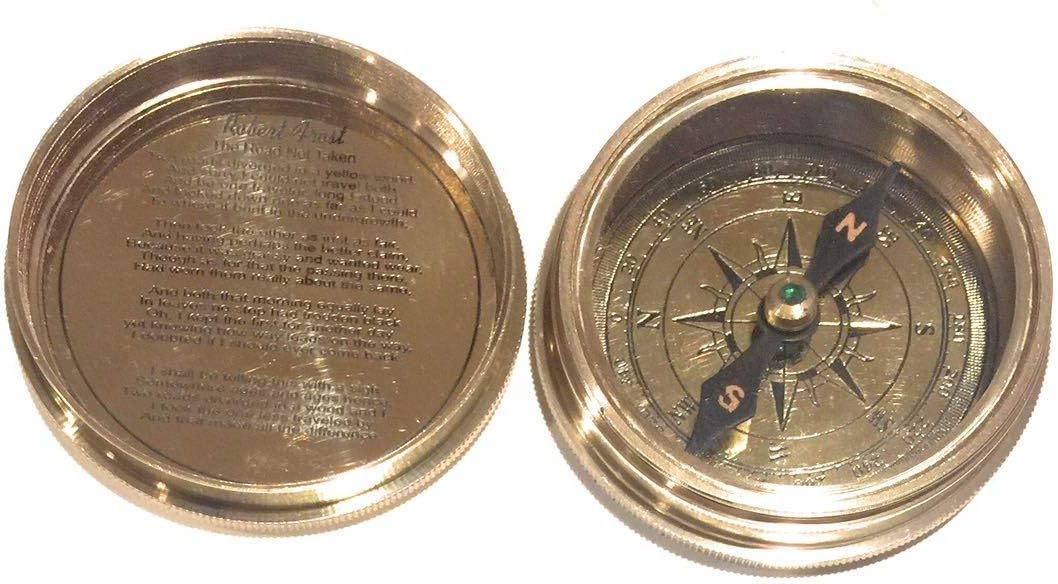 Brass Compass Engraved with NOT All Those WHO Wander are Lost with Gift Case Nautical Collectible, Graduation Day, Baptism, Birthday, Easter Decor, Engraved Gifts, Confirmation Gift Ideas