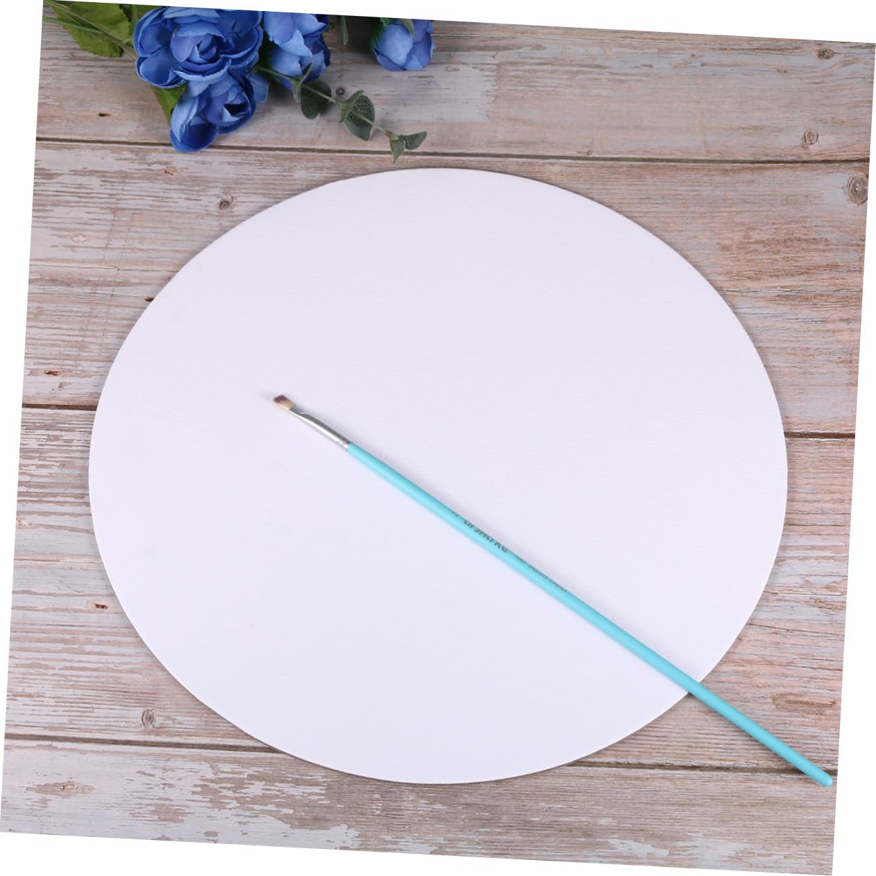 6 Toiles à Peindre Rondes en Toile de Coton Blanche 30 Cm pour Peinture à L'huile et Acrylique, Lot de 6 Pièces, Cadre Fixe, pour Peinture DIY et Loisirs Créatifs
