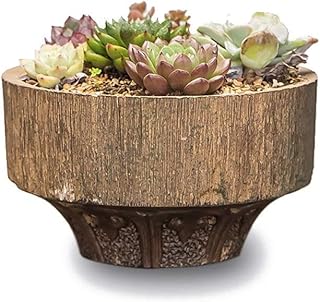 Desktop Garden Ceramic Succulent Flower Pot, Chinese Style Classical Retro Simple Creative Personality Succulent Flower Pot, Large Caliber Succulent Succulent Flower Pot