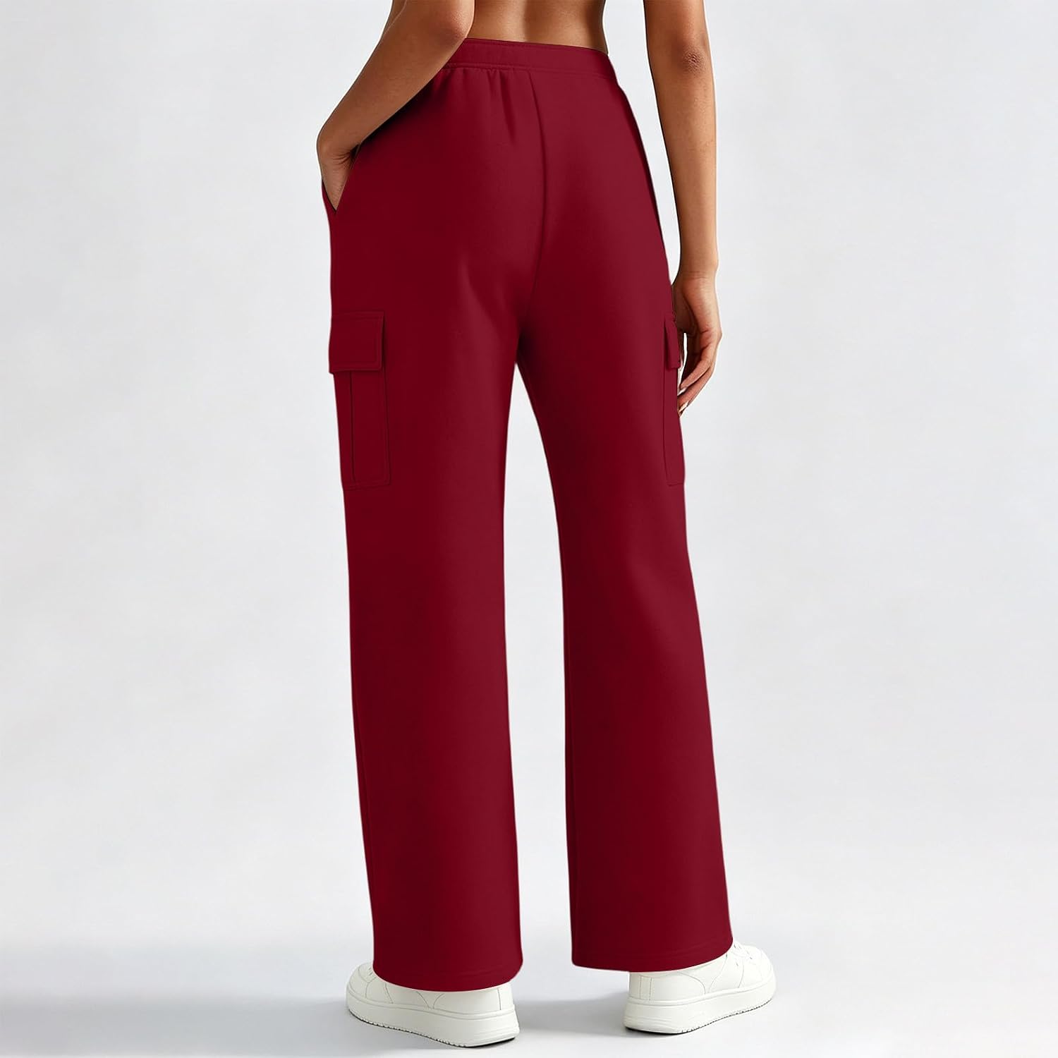 Women's Baggy Sweatpants Wide Leg Elastic High Waist Cargo Pants