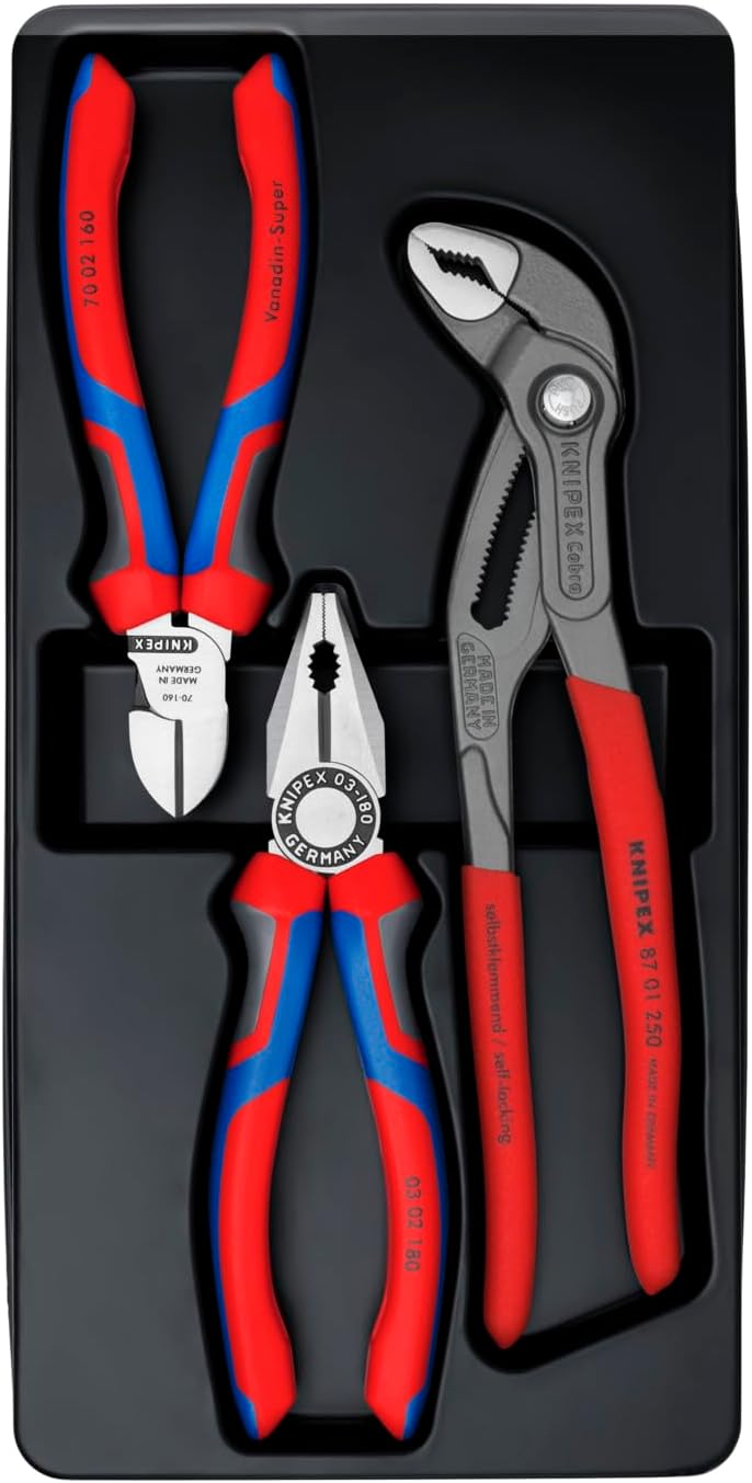 Tools 00 20 09 V01 Cobra, Combination, & Diagonal Cutter Pliers Best Sellers Set (3 Piece)